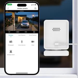 Window Camera, 3MP 2K Indoor Cameras for Home Security with Mounting Sticker,AI Color Night Vision, Person & Motion Detection,Support 2.4GHz & 5GHz WiFi