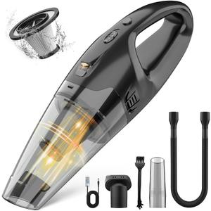 Handheld Vacuum Cordless Rechargeable, Car Vacuum Cleaner with LED, USB Charge, 1.65LBs Hand Vacuum Cordless, for Car/Home/Pet