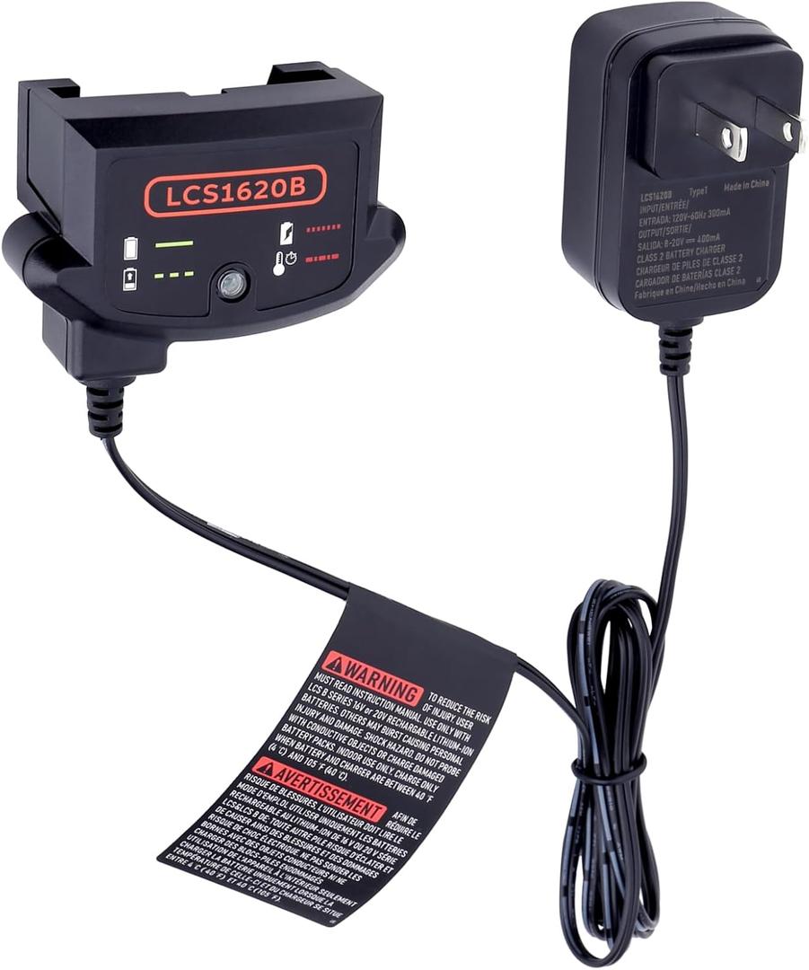 Charger Compatible with Black and Decker 20V 12V Max Lithium Battery LBXR20 LBX4020 LBX20 LBXR2020 Replacement for 20v Lithium Battery Charger LCS1620 BDCAC202B
