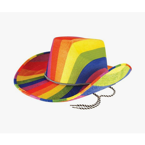 Multicolor Cowboy Hat, 1 Pc. - Vibrant Rainbow Design, Perfect Accessory for Festivals, Parties, Festivals, Pride, & Everyday Fashion