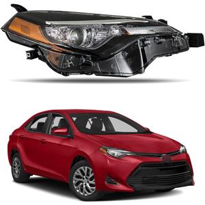 Silscvtt Headlamp for Passenger Side Compatible Replacement for Toyota Corolla L/LE/LE ECO 2017-2019 Headlight Assembly