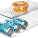 iDesign Soda Can Organizer with Lid for Pantry or Refrigerator - Clear - Made in USA