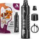 Electric Dog Nail Grinder: 5-Speed Quiet Dog Nail Trimmer with LED Light, Adjustable Safety Guard, Rechargeable Cordless Design for Small to Large Dogs & Cats(Black)