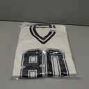 FASHGL Women Y2K Sweater Oversized Streetwear Sweaters Long Sleeve V Neck Pullover Jumper Knit Top Cute Number Graphic Top (White, M)