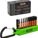 Allen Wrench Hex Bit Set - Railer 2 Inch Impact Driver 20pc Hex Bit Set With A Bit Holder & Carabiner. Premium S2 Steel, Ideal For Furniture Screws (Hi-vis Green Bitrail)