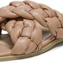 Vionic Women's Poppy Braided Vio-Motion Insole Slide Sandal- Supportive Dressy Flat Sandals That Includes an Orthotic Insole and Cushioned Outsole for Arch Support, Medium and Wide Fit, Sizes 6.5