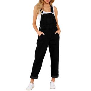 luvamia Women's Casual Stretch Adjustable Denim Bib Overalls Jeans Pants Jumpsuits M
