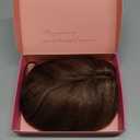 Molefi Hair Toppers for Women with Thinning Hair,18 Inch Long Layered Toppers,Add Volume Synthetic Wiglets Pieces For Women 6.5"x6.5"Large Base for Daily Use (Brown with Ash Brown Highlights)