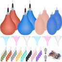 156pcs Pottery Tools Supplies Ceramic Precision Tip Applicator Clay Slip Trailing Bottles Clay Tools Set Needle Tip Squeeze Bottle Ceramic Glaze Extrusion Bottle for Art Decorating Kit