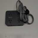 Surge Protector Power Strip 5 Ft, HANYCONY Ultra Thin Flat Plug Braided Extension Cord, 8 Widely Outlet Extender with 4 USB Ports(2 USB C), 1080J, Wall Mount for College Dorm Room Essentials Black