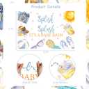 Sursurprise Pool Baby Shower Decorations, 5x3 ft Splish Splash Its A Baby Bash Backdrop Banner Photography Background Photo Studio for Summer Beach Swimming Pool Party Supplies