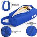 2 x Small Pencil Case Pouch for Girls and Boys Kids, Large Capacity Canvas Pen Bag School Supplies, Portable Pencil Case, Simple Zipper Stationery Bag for Women Men Adults (Light Blue