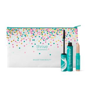 Thrive Causemetics Award-Winning Duo Kit, Makeup Gift Set for Women, Liquid Lash Extensions Mascara (Brynn - Rich Black), Mini Brilliant Eye Brightener Eyeshadow Highlighter Stick (Stella)