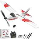 volantexrc RC Plane Trainer 3CH Remote Control Airplane with Prop Saver, 6-Axis Gyro Stabilizer & 3 Modes to Fly, Hobby Radio Controlled Aircraft RTF for Beginners & Adults (400mm, Red)