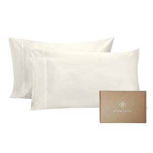 2 x BIOWEAVES 100% Organic Cotton King Pillow Cases 300 Thread Count Soft Sateen Weave GOTS Certified – King Size, Set of 2, Natural
