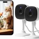 AMOROM Indoor Security Camera 2 Pack - 24/7 Recording, AI Motion Detection, Night Vision, Baby/Pet/Elder Monitor, Alexa/Google Assistant, SD/Cloud Storage, 2.4GHz WiFi