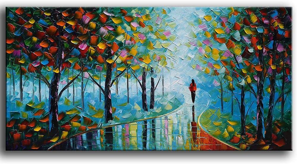 YaSheng Art -Contemporary Landscape Abstract Oil Painting On Canvas Textured Tree Painting Abstract Art Wall Paintings Handmade 3D painting Home Office Decorations Canvas Wall Art painting 24x48inch (YS0082) YaSheng Art -Contemporary Landscape Abstract Oil Painting On Canvas Textured Tree Painting Abstract Art Wall Paintings Handmade 3D painting Home Office Decorations Canvas Wall Art painting 24x48inch (YS0082)