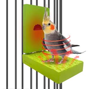 2-Pack Bird Heater for Cage Bird Warmer Snuggle-Up Perch Stand for Parrots, Small Pet Birds, Mini Macaw, Conure, African Grey, Hamsters, Chinchillas and Hedgehogs, 12V 5W