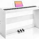 AiJoy 88-Key Digital Piano for Beginners, Velocity-Sensitive Keys, Electric Piano with Triple Pedal, MIDI & Headphone Support, Compact Elegant Design, Christmas & Birthday Gifts, White (ADP10)