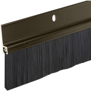 Heavy Duty Brush Door Sweep  48" Long Brown Draft Stopper | Aluminum Holder with 2" Polypropylene Bristles | Weather Stripping Door Bottom Seal for Exterior & Interior Doors