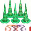 5 Pack Inflatable Christmas Tree Ring Toss Game with Pump, Holiday Party Games for Kids and Adults, Indoor Outdoor Christmas Decorations, Family Garden Toys