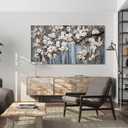 Large Canvas Wall Art for Living Room Wall Decor Abstract White Flower Tree with Gray Driftwood Picture Modern Framed Canvas Prints Artwork Ready to Hang for Bedroom Home Wall Decoration size 29x58