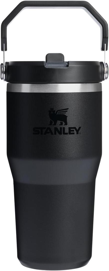 Stanley IceFlow 2.0 Flip Straw Tumbler with Handle 20 oz | Twist On Lid and Flip Up Straw | Leak Resistant Water Bottle | Insulated Stainless Steel | BPA-Free | Black 2.0