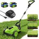 Electric Small Lawn Mower with Auto Shut-Off Sensor, 3 Position Cutting Height, 9.9Lbs Lightweight Cordless Push Mower Battery Powered for Garden/Yard/Farm, Gardening Gifts for Parents, Seniors