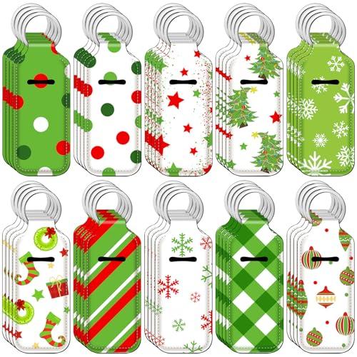 Ctosree 40 Pcs Christmas Theme Lipstick Holder with Portable Clip on Lip Gloss Sleeve Pouch Lipstick Holder Pocket Lip Balm for Xmas Employee Gifts Coworker Nurse Teachers(Snowflake)