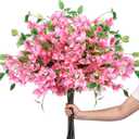 30 Pcs Artificial Faux Bougainvillea Fake Flower Silk Bougainvillea Branches UV Resistant Outdoor Indoor Decoration for Wedding Home Centerpieces Outside Decor (Pink)