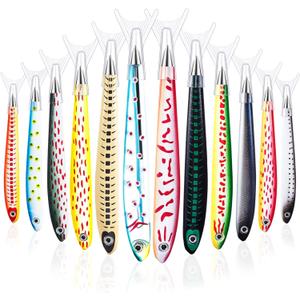 Outus 12 Pieces Fish Pens Fishing Birthday Party Favors Decoration Writing Ballpoint Pens for Office Valentine Day Chinese New Year Gifts (Aquatic)