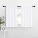 NICETOWN RV Curtains for Camper Windows, White Curtains for Kitchen, Home Decoration Light Filtering Drapes for Small Window (42 inches Wide by 36 inches Long, 1 Pair)