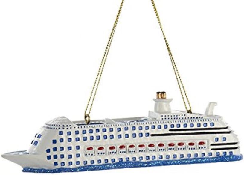 Kurt Adler Cruise Ship Resin Christmas Ornament