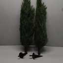 3FT Artificial Cedar Topiary Trees with Ground Spike, UV Resistant Faux Cypress Trees, Set of 2 Faux Plants Artificial Bushes for Indoor Outdoor Front Porch Garden (35 inch)