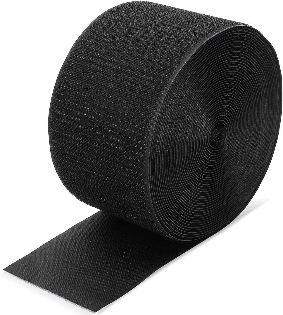 Hedume 42 ft Gymnastics Mat Hook Fastener, Black 4" Wide Nylon Hook, Hook Mat Fastener for Carpet Bonded Foam Seam, Gymnastics and Cheer Mat Gym Floor