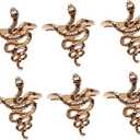 Napkin Rings Set of 6, Snake Cobra Napkin Ring Holder Animal Serviette Buckle Holders Holiday Daily Family Gathering Everyday Use Hotel Dining Table Centerpieces Decor