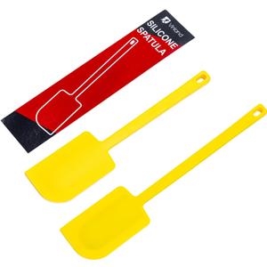 2 Pcs Silicone Scraper Set, Food Grade Rubber Scraper, Upgraded Sturdy Handle Set, Heat Resistant up to 600F, Suitable for Baking, Scraping, & Mixing, Dishwasher Safe (Yellow)