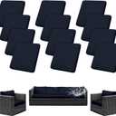 GALYEJIA 12Pcs Outdoor Cushion Covers Patio Cushion Covers Cushion Covers for Outdoor Furniture Stretch Patio Cushion Covers Replacement Couch Slipcovers Waterproof (Cover Only)