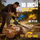 16 Inch Electric Chainsaw Compatible with Dewalt 20V/60V MAX Battery (Tool Only), Brushless Cordless Chainsaw with Auto Oiler, Battery Level Screen, 3 Chains, Handheld Pruning Saw for Tree Branch