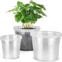 6/8/10 Inch Large Clear Nursery Pots with Drainage, 12 Pack Plastic Pots for Plants, Ideal Seedling Pots and Plant Pots for Vegetables, Orchids, Aloe, Indoor Outdoor Use (6 8 10 inch)