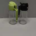 YARRAMATE Olive Oil Dispenser, 2 in 1 Oil Sprayer for Cooking, 16oz/470ml Glass Oil Spray Bottle with Pourer, Food-grade Oil Dispenser and Oil Sprayer for Kitchen, Salad, Frying, BBQ (Black & Green)