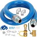 1675kit48 Safety System Kit, Commercial 48" Gas Hose Connector Kit with 3/4" Quick Disconnect, Gas Hose for Kitchen Equipment Commercial Standard Gas Connector, Full Port Valve, Restraining Devices