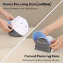 EENOUR Hat Press Machine, Mini Heat Press for Caps with 3 Heating Levels & Auto-Off, Handheld Cap Easy Press with 3"5.5" Arched Heating Plate, 2 Press Platens, A Safety Base