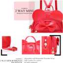 KL928 Girls Mini Backpack Bowknot Polka Dot Cute Small Daypacks Convertible Shoulder Bag Purse for Women