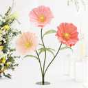 LuoluoHouse Giant Flowers for Decoration Wedding Reception Essential Decoration 5.58Ft Tall Artificial Silk Flower Party Banquet Background Decor Home Decor(Champagne|Pink|Blush Paper)