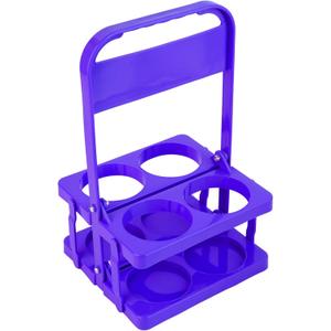 musbus Reusable Drink Carrier with Handle for Delivery Drivers, Portable Cup/Coffee Holder Accessories for Delivery, Foldable Drinks Caddy with Tray, Car Durable Plastic Festive Bottle, Vacation (Dark Violet)