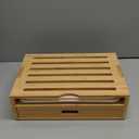 LOHASOK Bamboo Bread Slicer Guide: Bread Cutter for Homemade Bread Loaf - Adjustable and Foldable with Crumb Tray