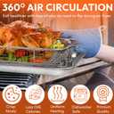 18.7" X 12.8" Extra Large Air Fryer Basket for Oven, Oven Air Fryer Basket and Tray Set With 30PCS Parchment Papers, Stainless Steel Air Fryer Pan and Crisper Tray for Frying Baking