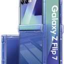 Vihibii for Samsung Galaxy Z Flip 7 Case Clear, [Non-Yellowing] & Hinge Protection & Outer Screen Protector, Compatible with Wireless Charging, Shockproof Slim Case for Samsung Z Flip 7 5G 2025, Clear