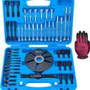 59 Pcs Harmonic Balancer Puller Removal & Installation Tool Kit, Flywheel Remover, Crankshaft Pulley Removal Steering Wheel Pulling Set, Compatible with Buick Regal, Lacrosse GL8, Firstland, etc.